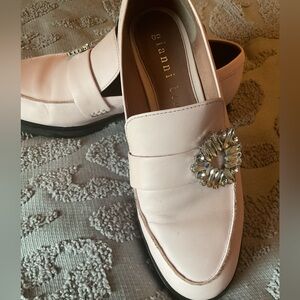Gianni Bini Blush Loafers with Metallic Detail